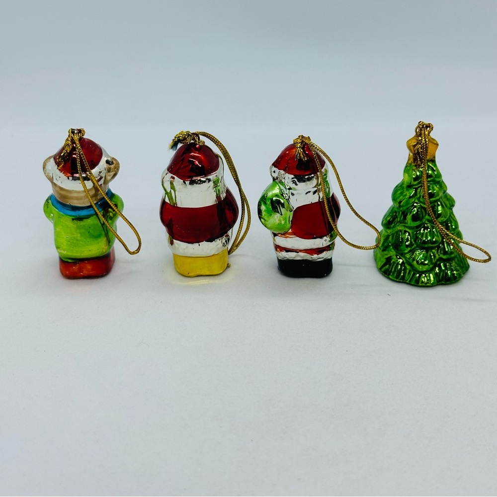 Lot of 12 Vtg Ceramic Mini Christmas Ornaments Santa Tree Train Moon Horse Bear+ - Picture 4 of 16